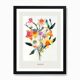 Daffodil 2 Collage Flower Bouquet Poster Art Print