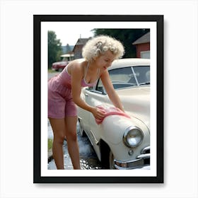 50's Style Community Car Wash Reimagined - Hall-O-Gram Creations 13 Art Print