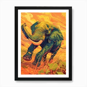 Elephant In The Grass 1 Art Print