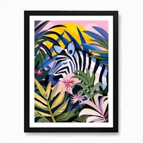 Zebra In The Jungle Art Print