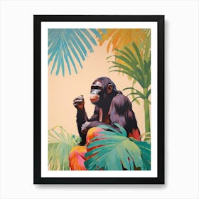 Chimpanzee 1 Tropical Animal Portrait Art Print