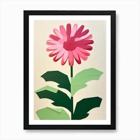 Cut Out Style Flower Art Gerbera Daisy 2 Art Print