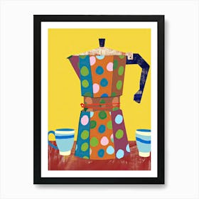 Espresso Maker Machine Coffee Colours Kitchen Art Print
