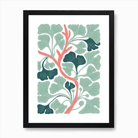 Ginkgo Leaves Botanical Boho Art Print