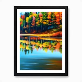 Autumn Reflected In The Lake Art Print