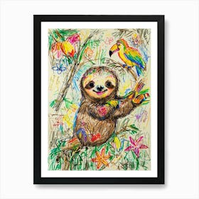 Sloth 9 Art Print
