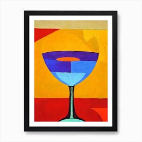Blue Shark Paul Klee Inspired Abstract Cocktail Poster Art Print