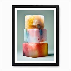 Stacked Soaps, Stone Art Art Print