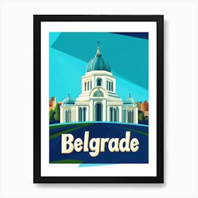 Aihrgdesign A 1970s Inspired Travel Poster For Belgrade 2 Art Print