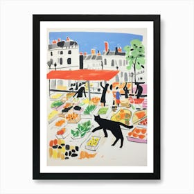 The Food Market In London 3 Illustration Art Print