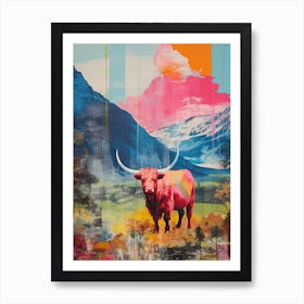 Highland Cow In The Glen Screen Print Inspired 4 Art Print