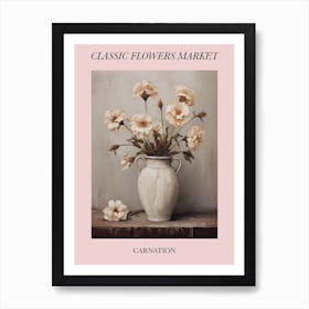 Classic Flowers Market Carnation Floral Poster 4 Art Print