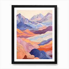 Mount Quincy Adams United States 3 Colourful Mountain Illustration Art Print