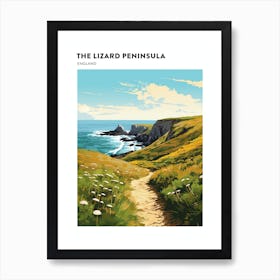 The Lizard Peninsula Coastal Path England 3 Hiking Trail Landscape Poster Art Print