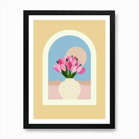 Tulips In A Vase – Yellow Art Print