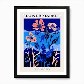 Blue Flower Market Poster Kangaroo Paw 2 Art Print