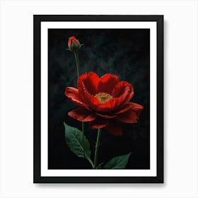 Red Peony Art Print