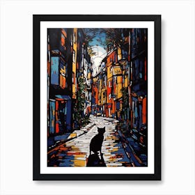 Painting Of Berlin With A Cat Drawing 3 Art Print