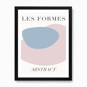 Abstract Forms Powder Blue Art Print