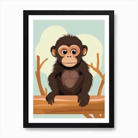 Baby Animal Illustration  Gorilla 4 Art Print