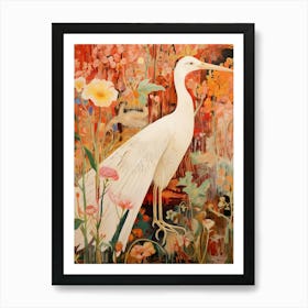 Egret 3 Detailed Bird Painting Art Print