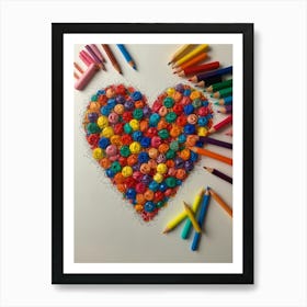 Heart Of Colored Pencils 1 Art Print