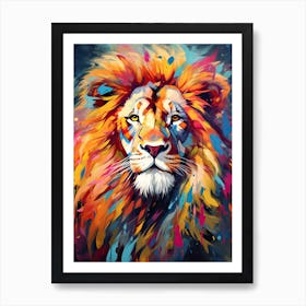 Lion Art Painting Abstract Art 1 Art Print