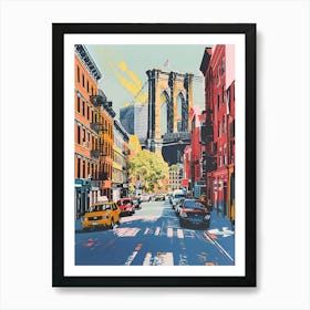 Tribeca New York Colourful Silkscreen Illustration 1 Art Print