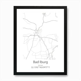 Bad Iburg,Germany Minimalist Map Art Print