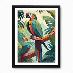 Parrots In The Jungle 4 Art Print
