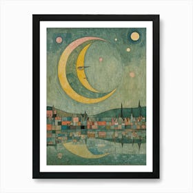 Crescent Moon Village Art Print