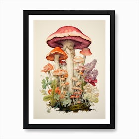 Alexander Marshal Inspired Botanical Fungi Print Art Print