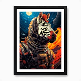 Space Zebra Art Print