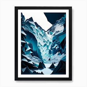 Jostedalsbreen National Park Norway Cut Out Paper 1 Art Print