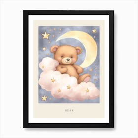 Sleeping Baby Bear Cub 4 Nursery Poster Art Print