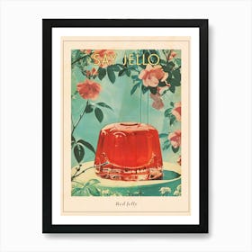 Red Retro Floral Jelly Collage Poster Art Print