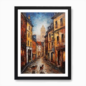 Painting Of Paris With A Cat In The Style Of Renaissance, Da Vinci 2 Art Print
