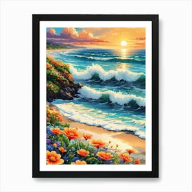 Sunset On The Beach 5 Art Print