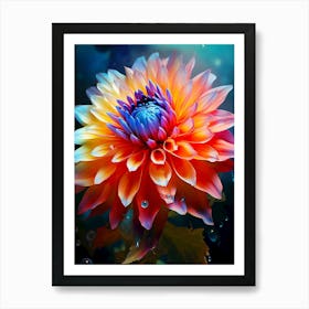 rainbow close up flower Art Print