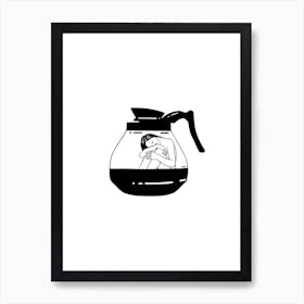 Black Water Line Art Print