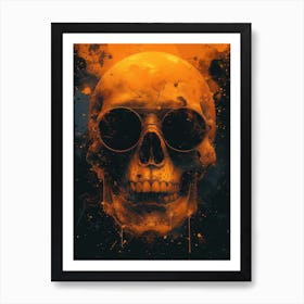 Skull Spectacle: A Frenzied Fusion of Deodato and Mahfood:Skull With Sunglasses 5 Art Print