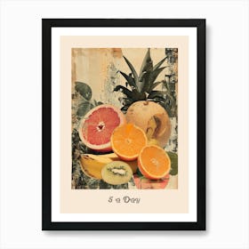 5 A Day Fruit Poster 2 Art Print