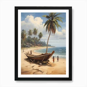 Boat On The Beach art print Art Print