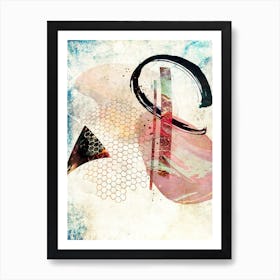 Boho Abstract Art Illustration In A Photomontage Style 81 Art Print