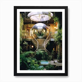 Green House Plants Botanical Disco Ball 0 Art Print