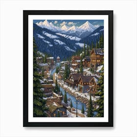 Leavenworth Washington Pointillism 9 Art Print
