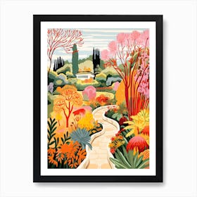 Huntington Library, Art Collections, And Botanical Gardens, Usa In Autumn Fall Illustration 0 Art Print