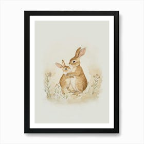 Hare And Bunny Art Print