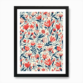 Flower Jubilee London Fabrics Floral Pattern 3 Art Print
