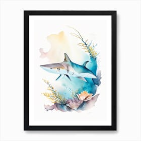 Silky Shark 2 Watercolour Art Print